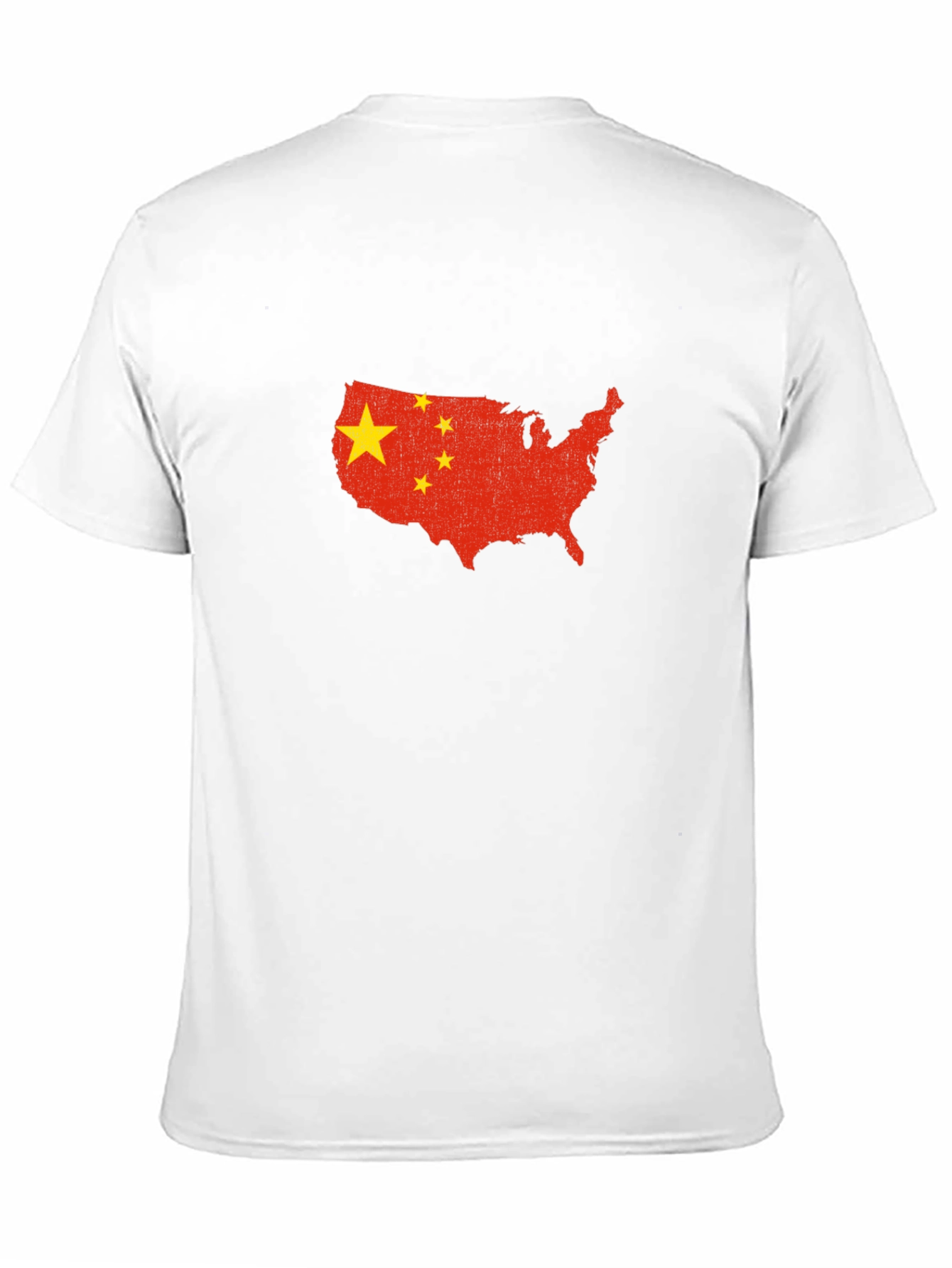 USA Map China Flag Graphic Print T-Shirt