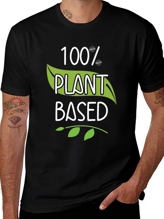 100% Plant Based Black T-Shirt Vegan Style