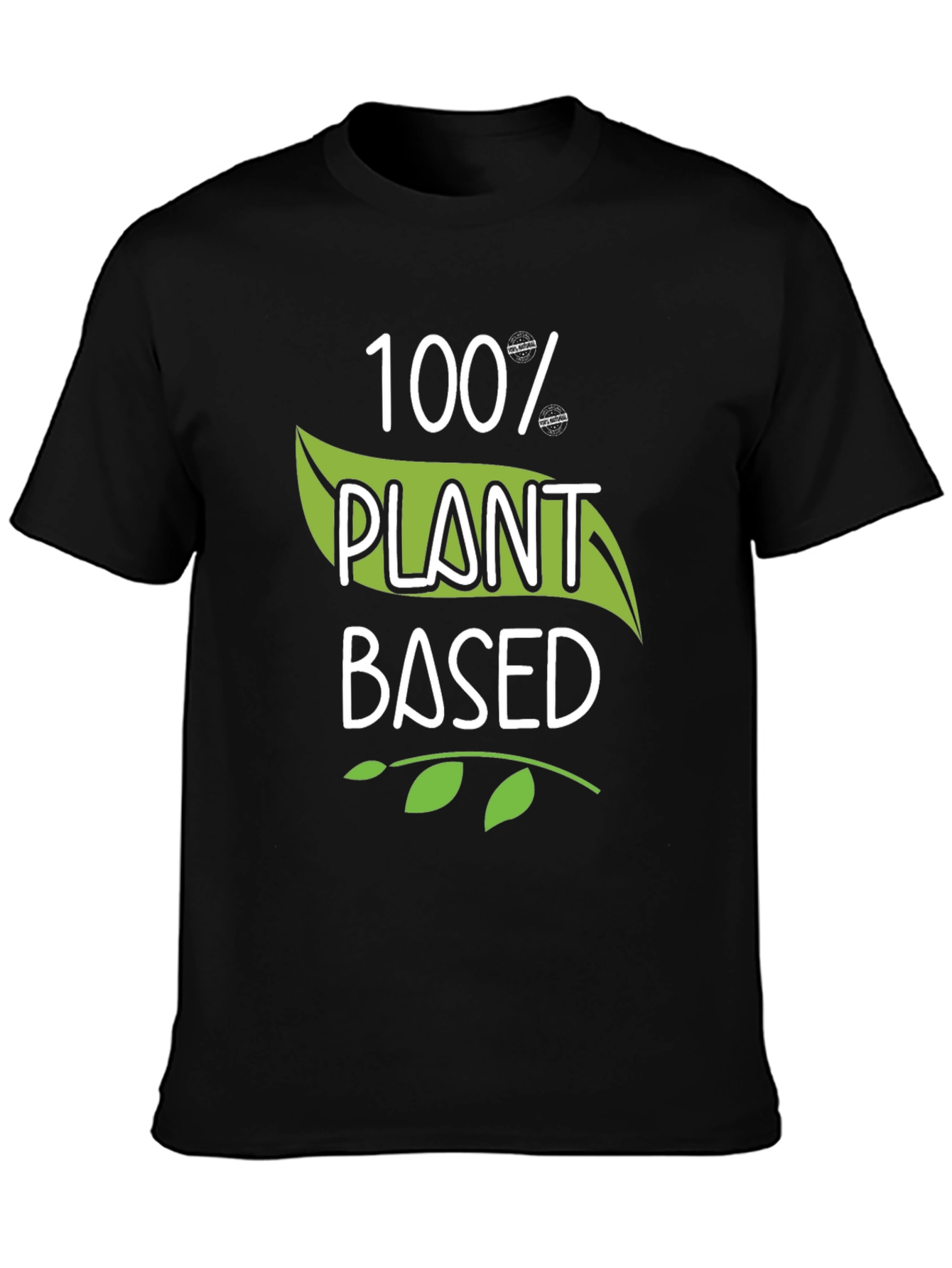100% Plant Based Black T-Shirt Vegan Style