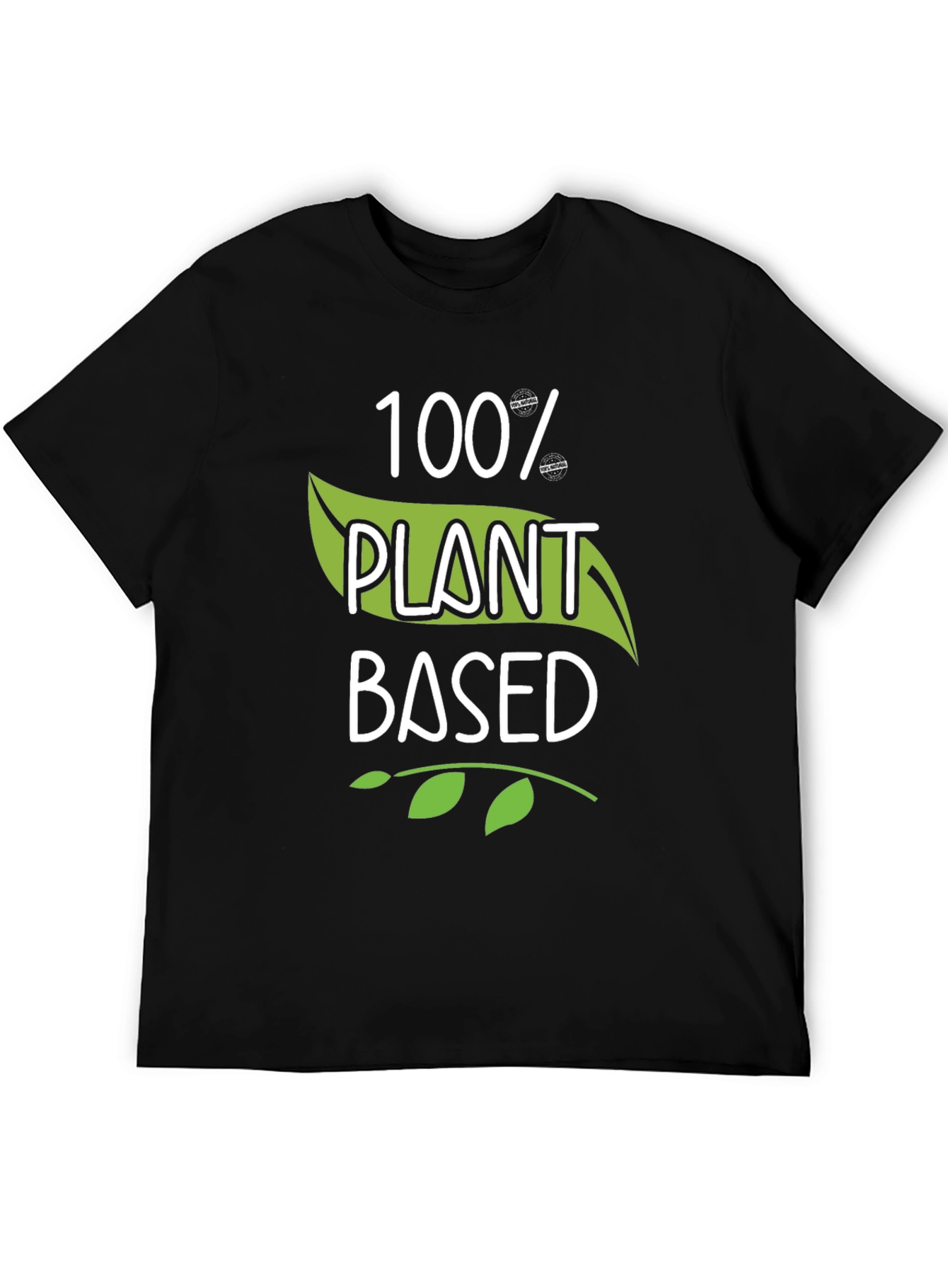 100% Plant Based Black T-Shirt Vegan Style
