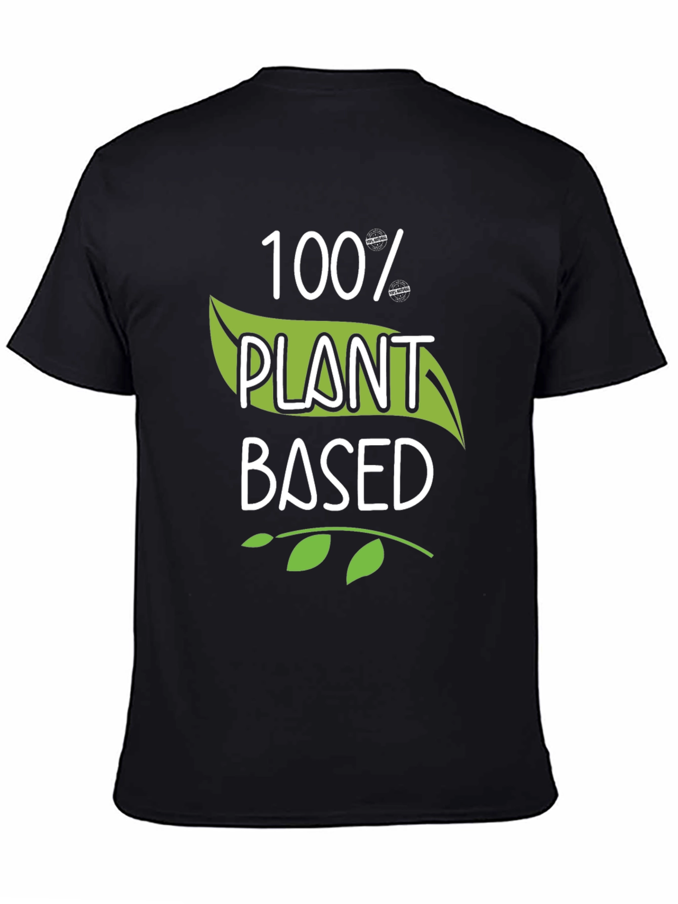 100% Plant Based Black T-Shirt Vegan Style