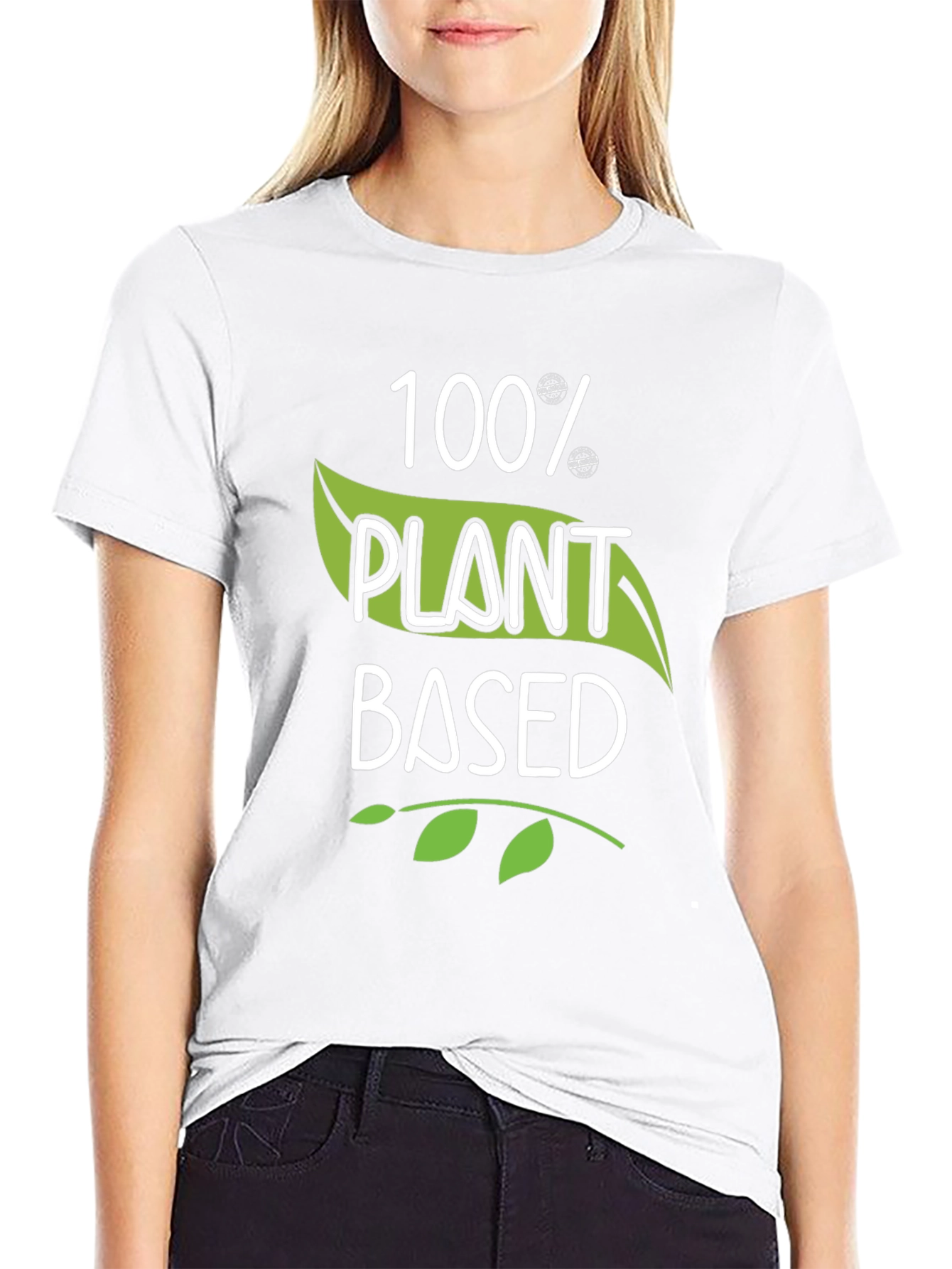 100% Plant Based Black T-Shirt Vegan Style