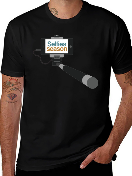 Selfies Season Black Graphic T-Shirt
