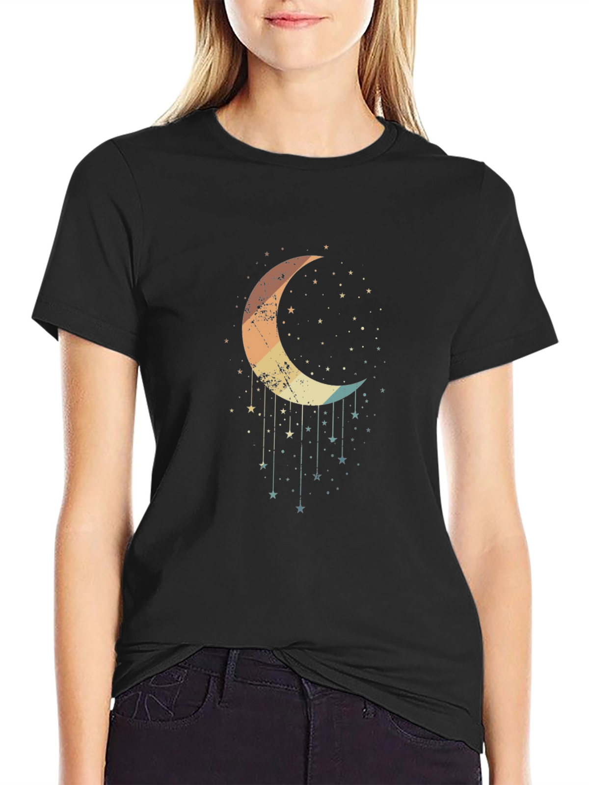 Crescent Moon & Stars Graphic Tee - Unisex