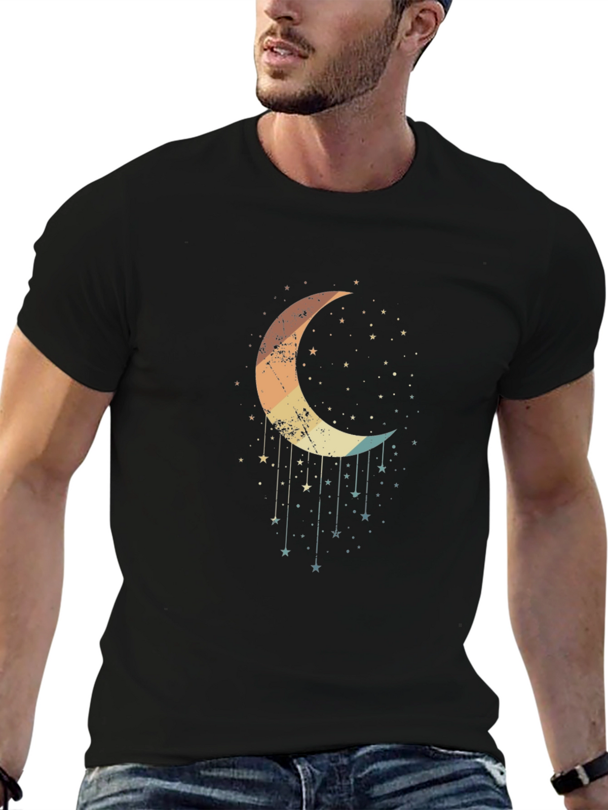 Crescent Moon & Stars Graphic Tee - Unisex