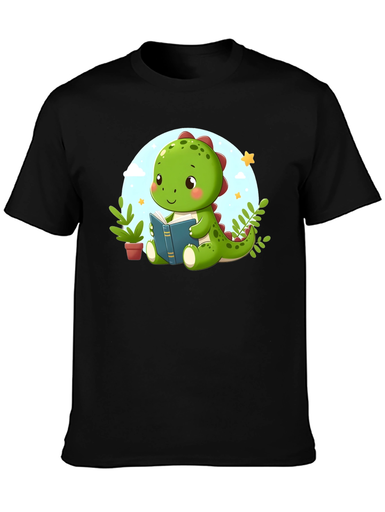 Cute Dino Reading T-Shirt