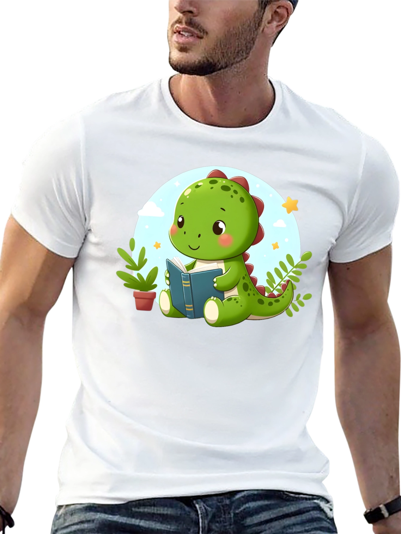Cute Dino Reading T-Shirt
