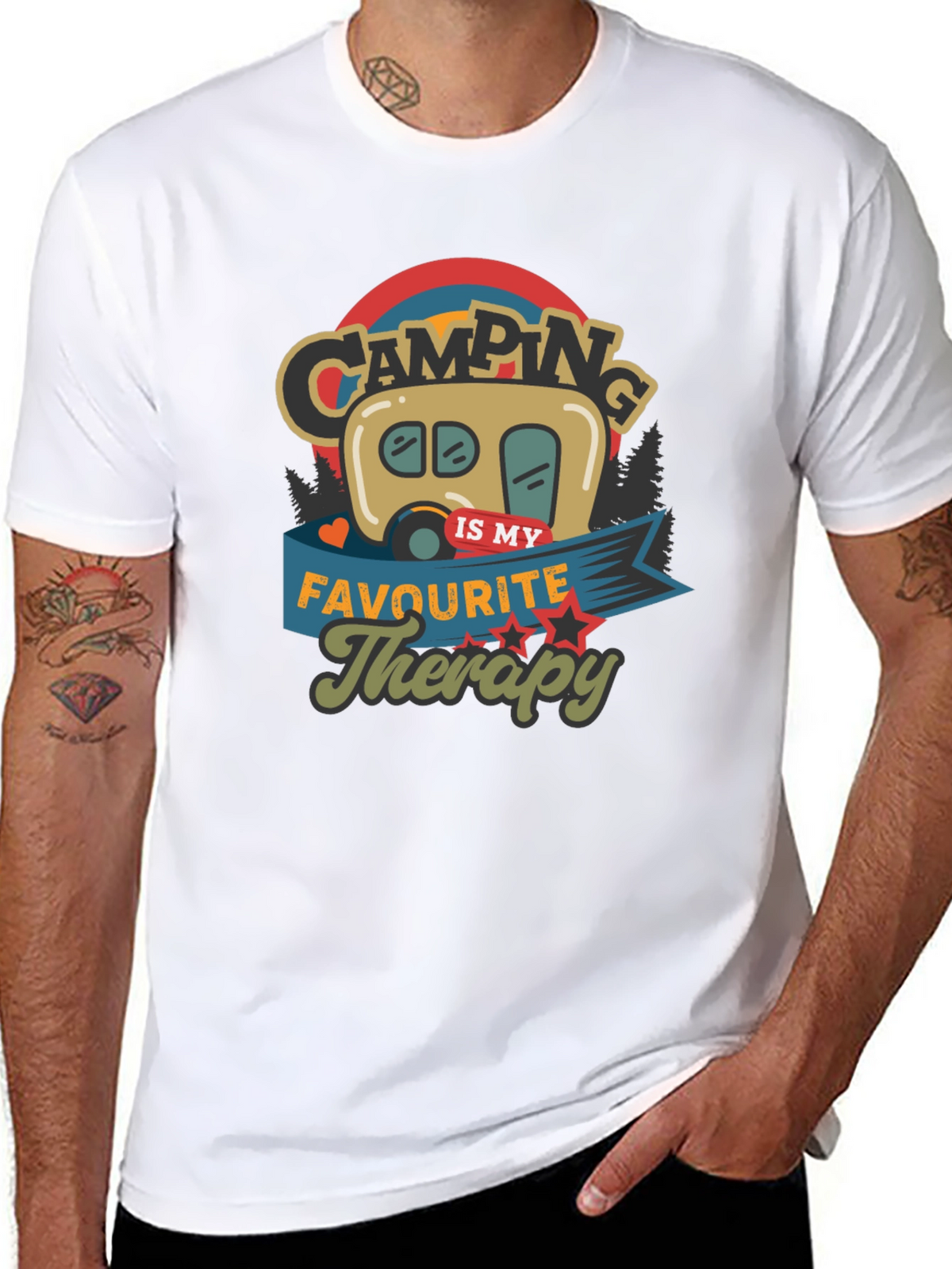 Camping Is My Favorite Therapy Graphic Tee