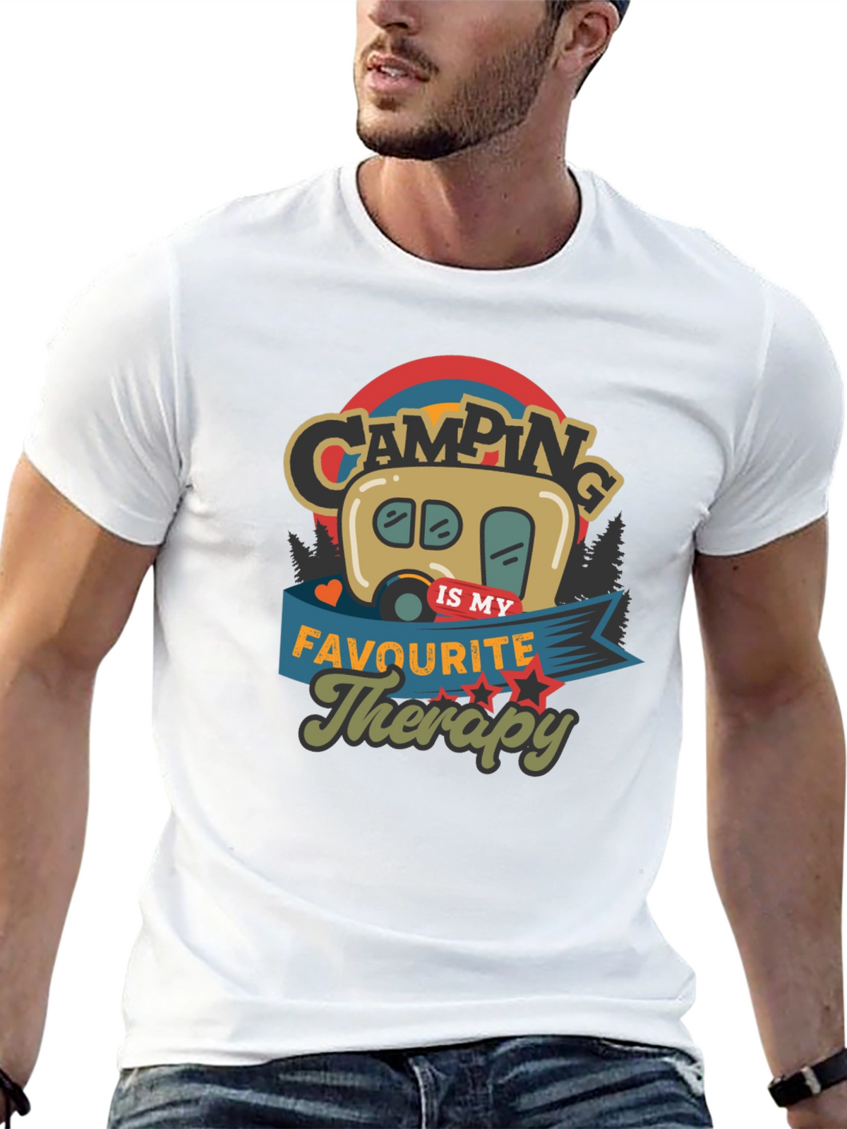Camping Is My Favorite Therapy Graphic Tee
