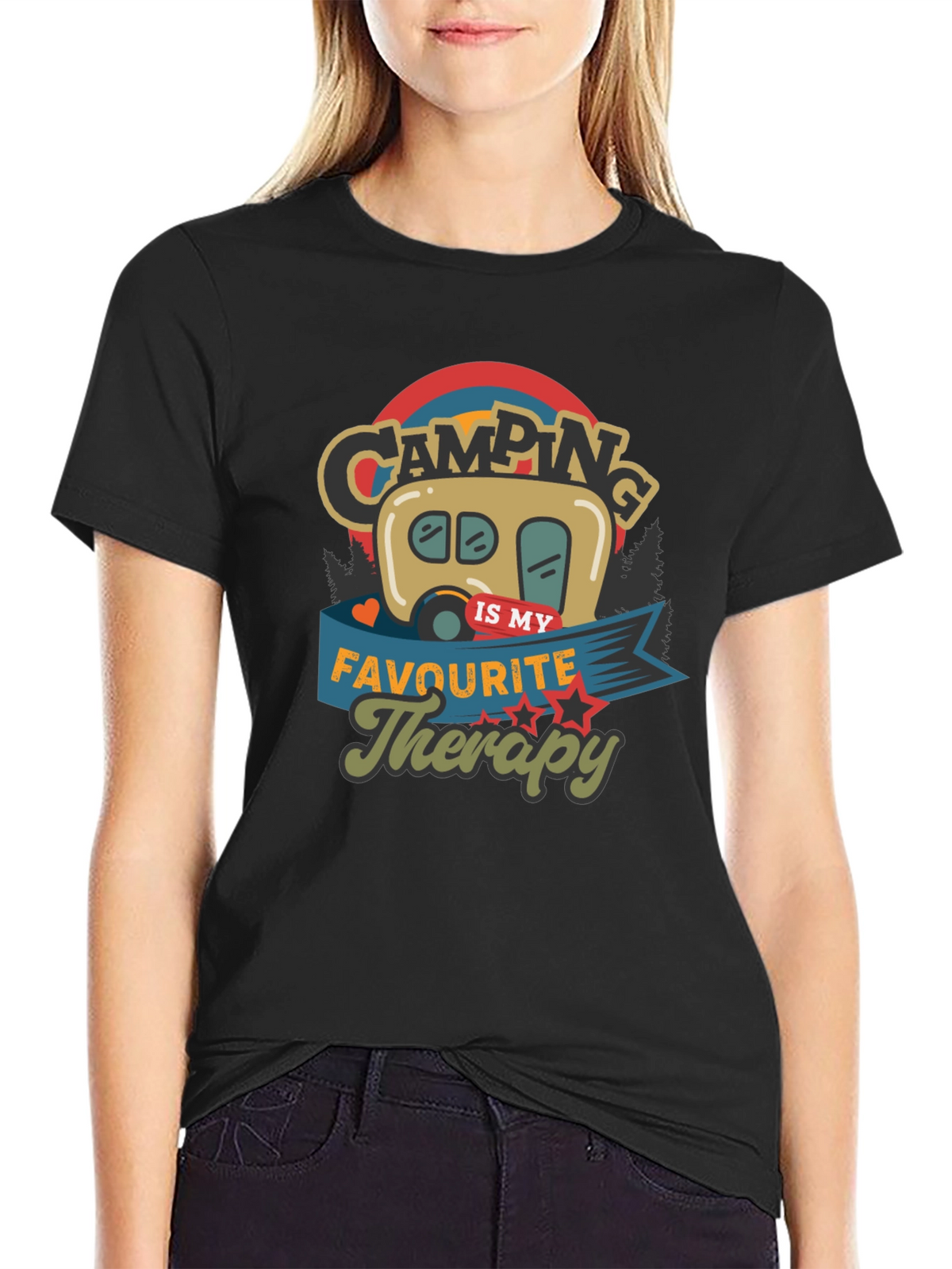 Camping Is My Favorite Therapy Graphic Tee