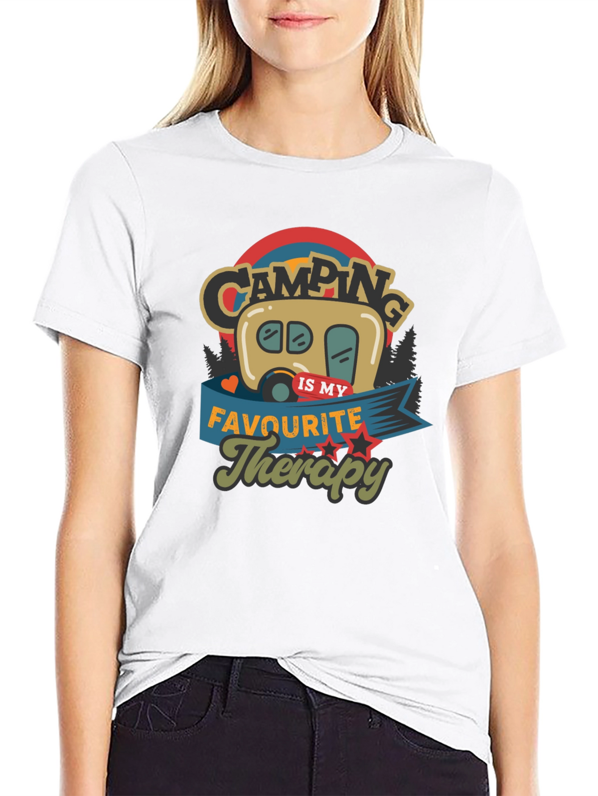 Camping Is My Favorite Therapy Graphic Tee