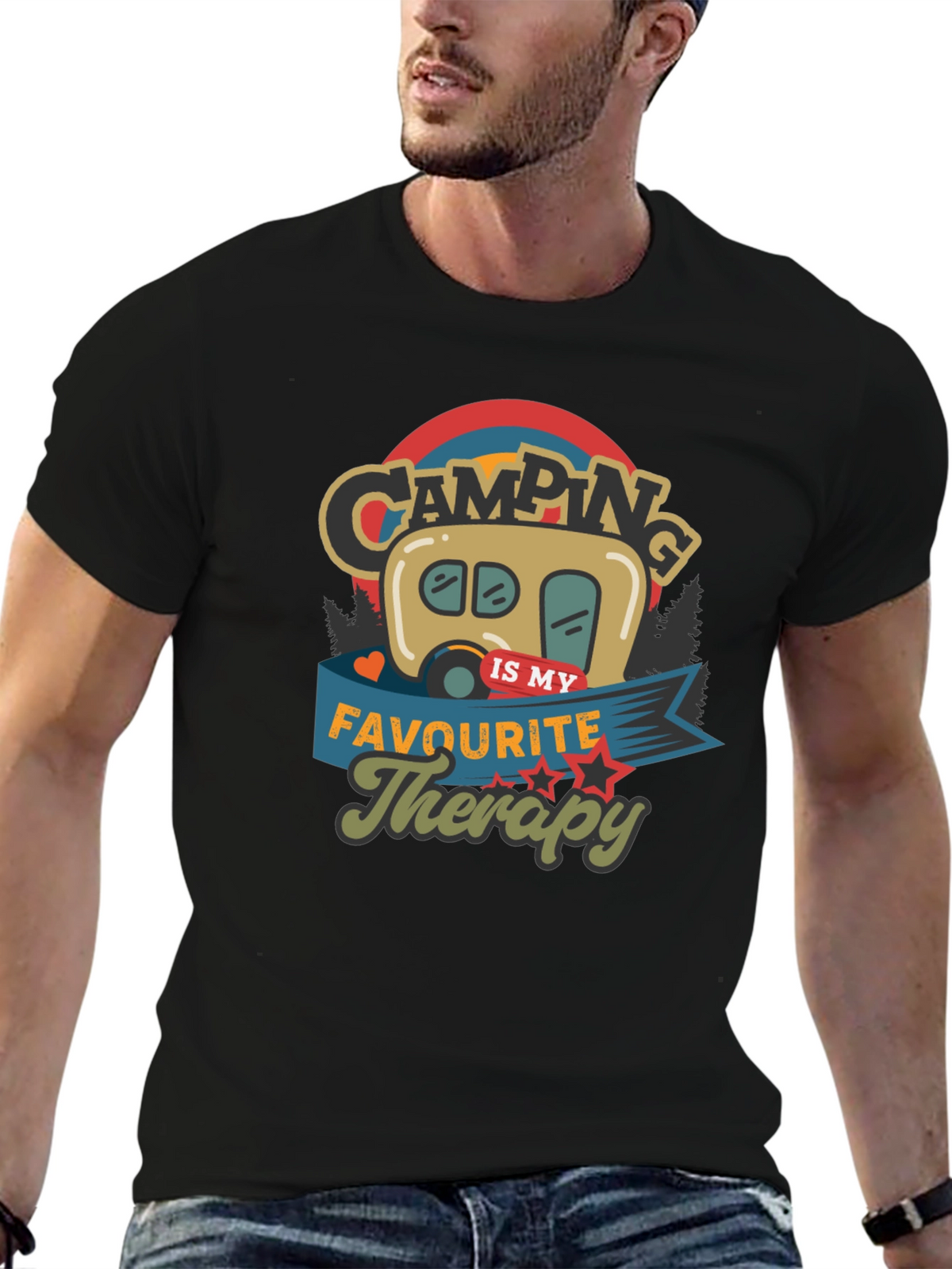 Camping Is My Favorite Therapy Graphic Tee