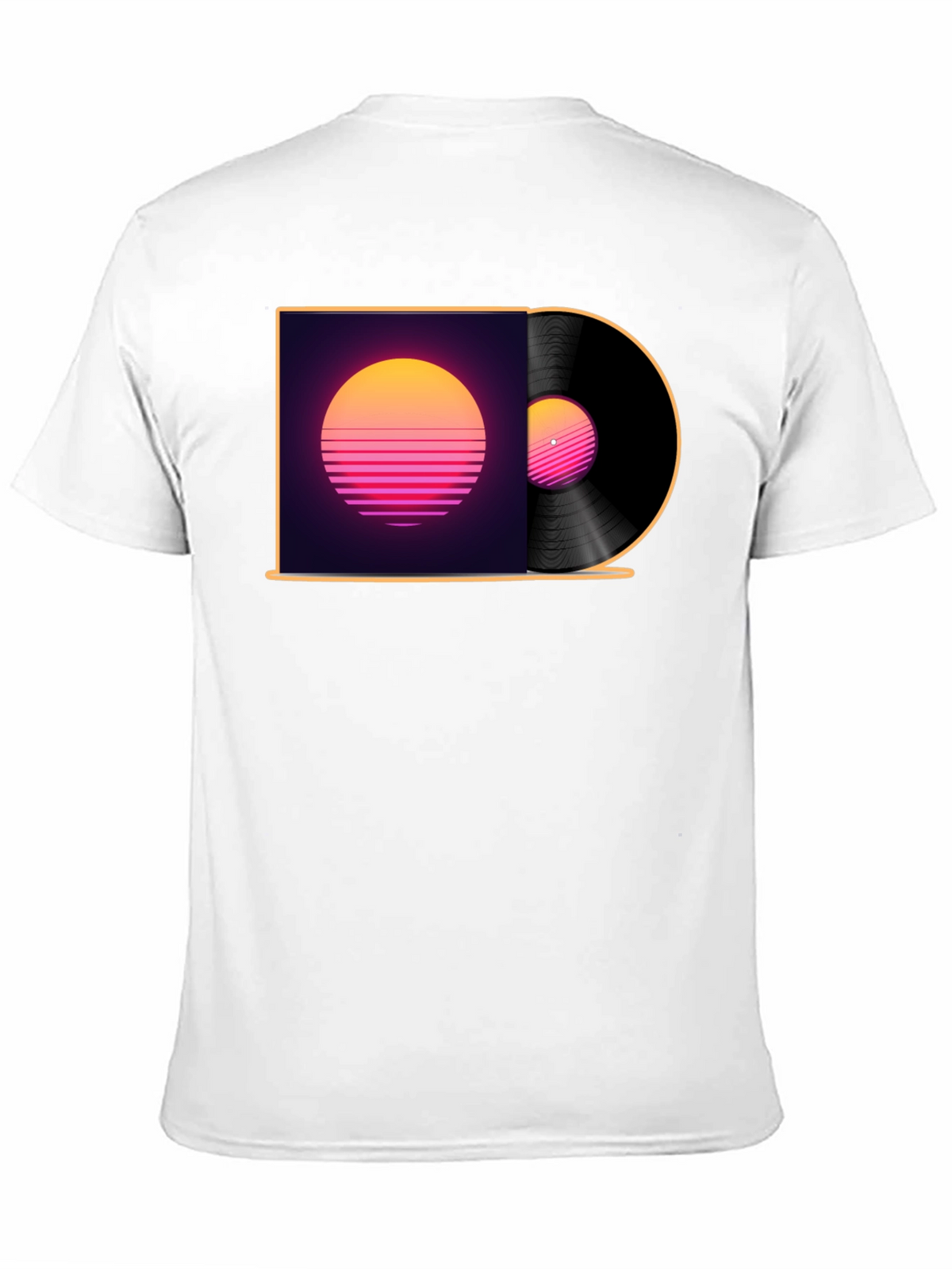 Retro Sunset Vinyl Record Graphic T-Shirt