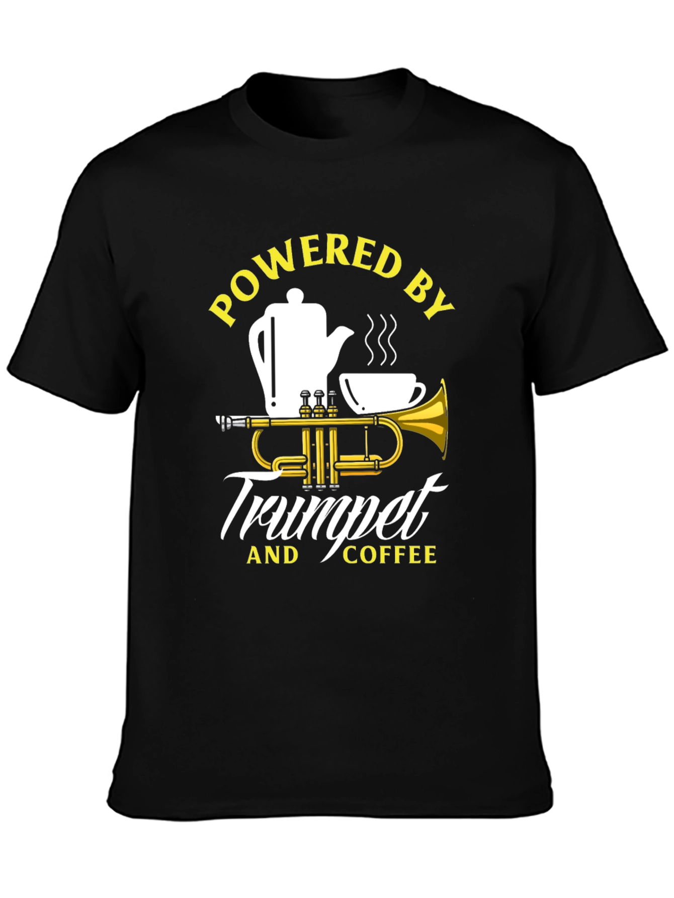 Powered by Trumpet and Coffee Graphic T-Shirt