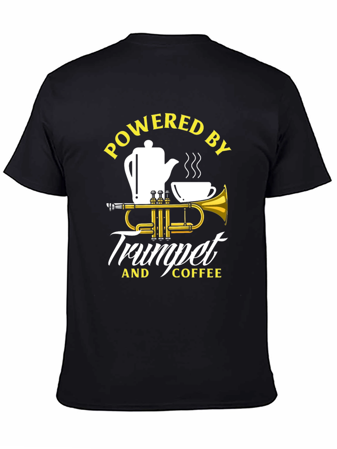 Powered by Trumpet and Coffee Graphic T-Shirt