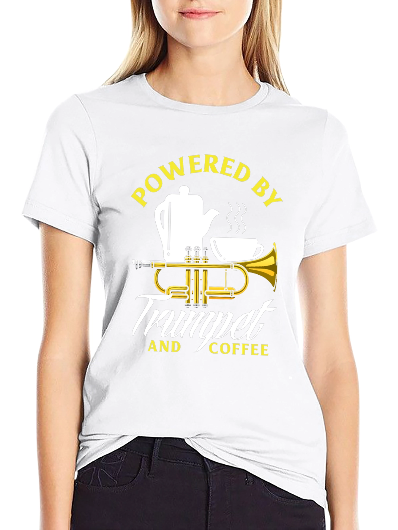 Powered by Trumpet and Coffee Graphic T-Shirt
