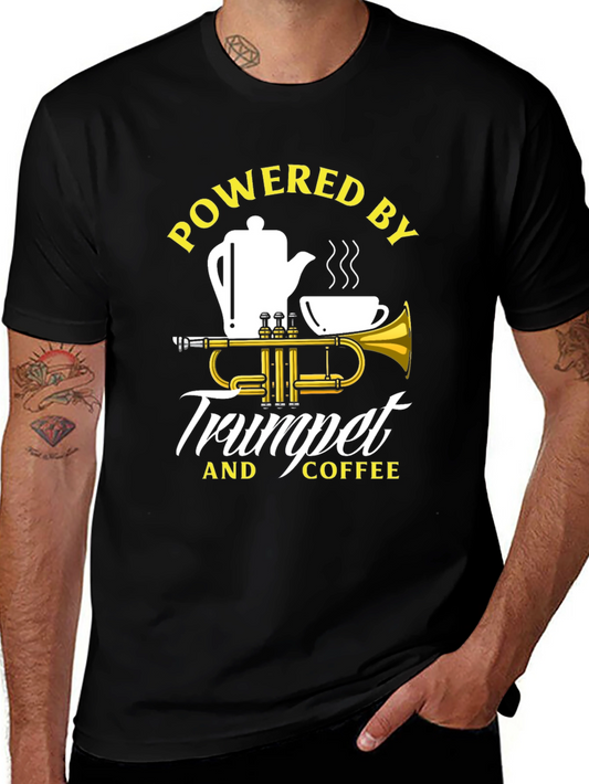 Powered by Trumpet and Coffee Graphic T-Shirt