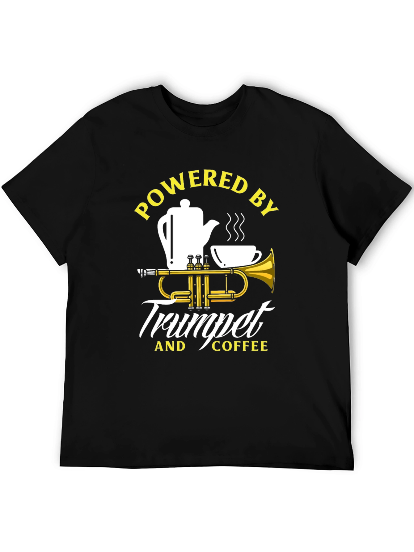 Powered by Trumpet and Coffee Graphic T-Shirt