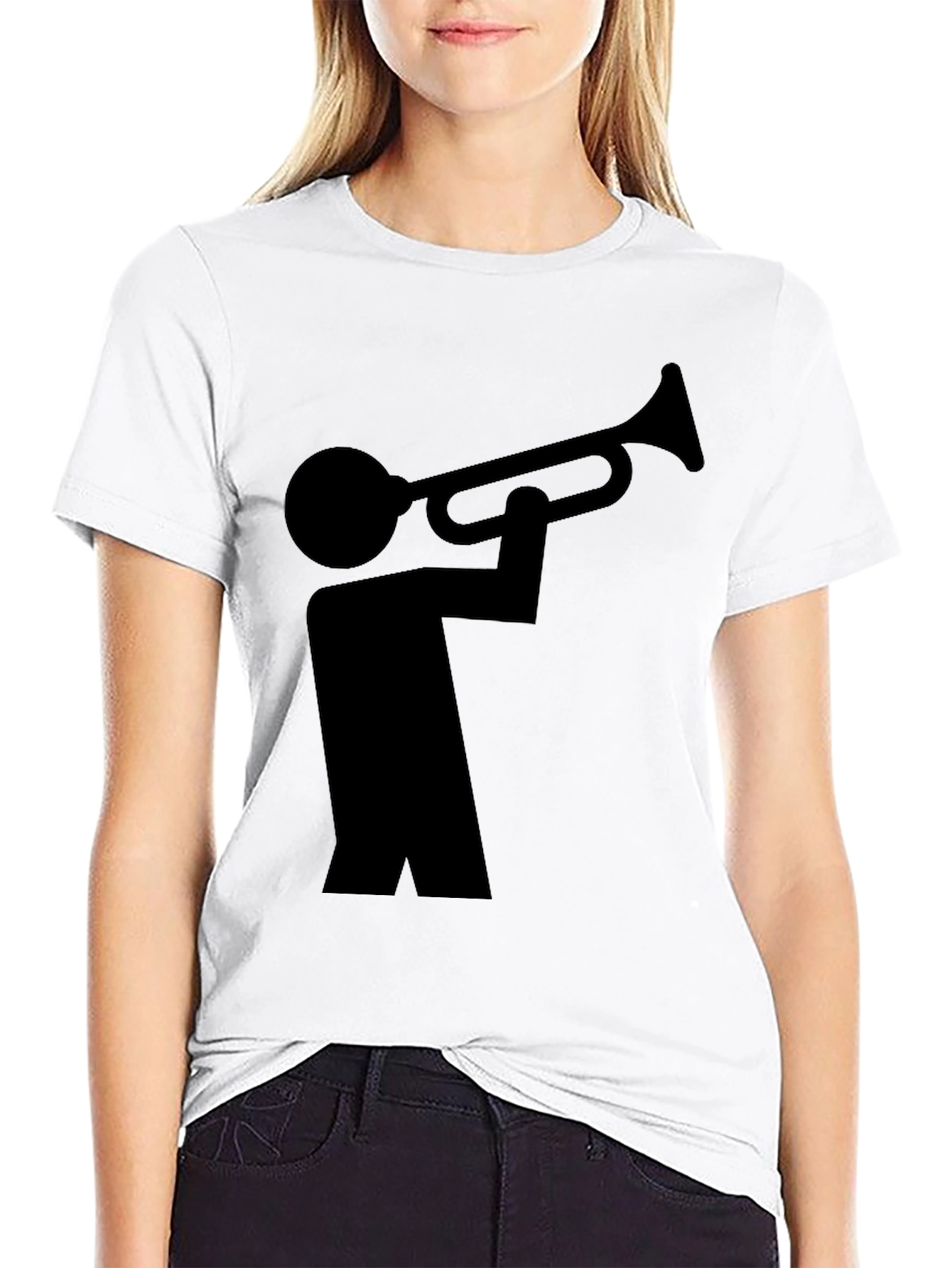 Black Trumpet Player Graphic Tee - Unisex
