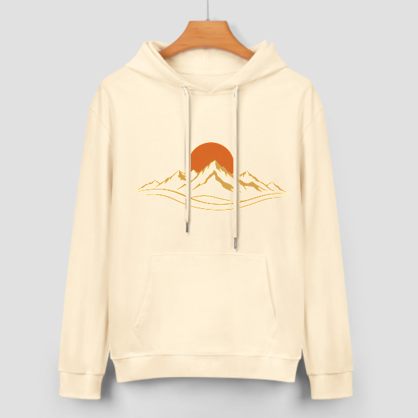 Light apricot Ridge Sunburst Graphic Hoodie - front view 3 of 4