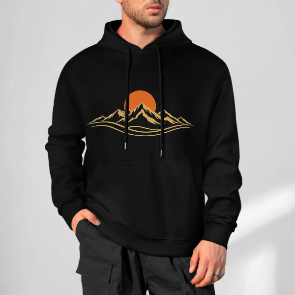 Black Ridge Sunburst Graphic Hoodie - front view 3 of 4