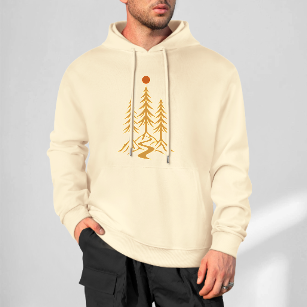 Light apricot Pine Path Graphic Hoodie - front view 2 of 4