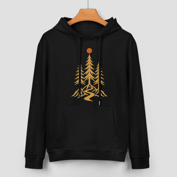 Black Pine Path Graphic Hoodie - front view 2 of 4