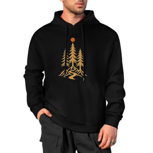 Black Pine Path Graphic Hoodie - front view 4 of 4