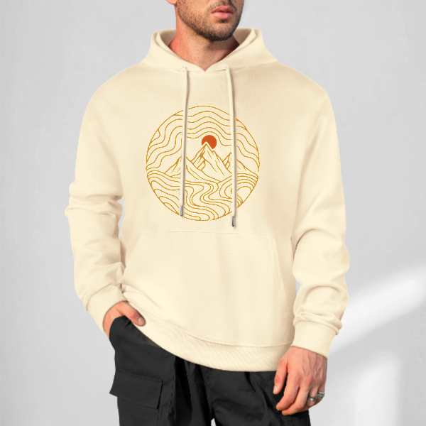 Light apricot Contour Peaks Graphic Hoodie - front view 2 of 4