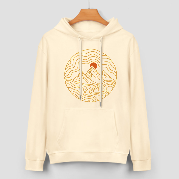 Light apricot Contour Peaks Graphic Hoodie - front view 3 of 4