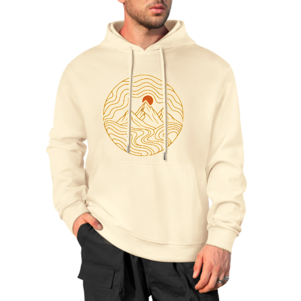 Light apricot Contour Peaks Graphic Hoodie - front view 4 of 4