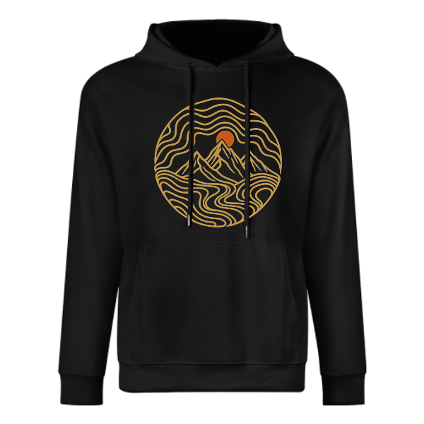 Black Contour Peaks Graphic Hoodie - front view 1 of 4