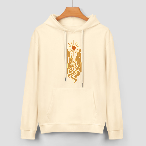 Light apricot Canyon River Graphic Hoodie - front view 3 of 4