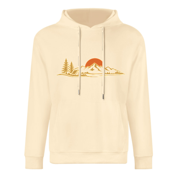 Light apricot Camp Glow Ember Graphic Hoodie – 100% Cotton - front view 1 of 4