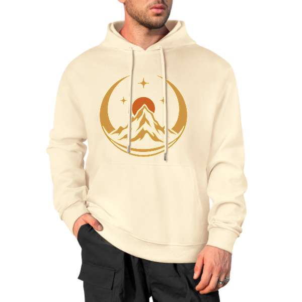 Light apricot Moonlit Rock Peak Graphic Hoodie - front view 4 of 4
