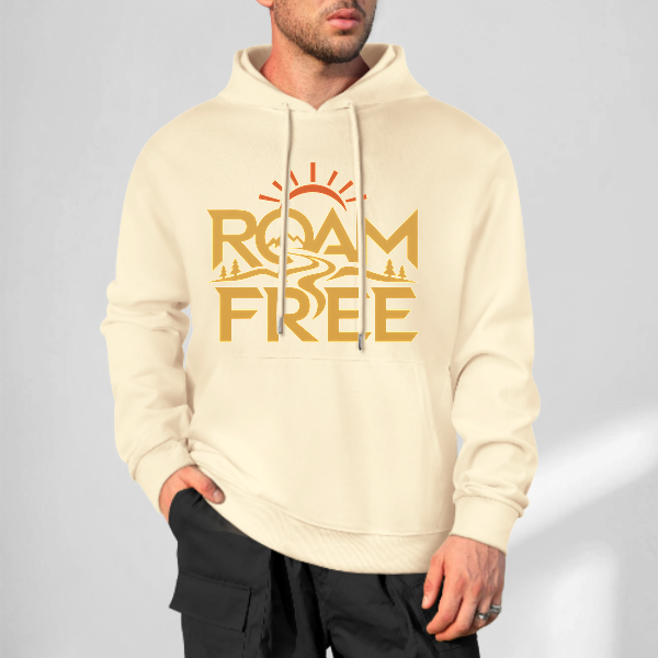 Light apricot Roam the Wild Graphic Hoodie - front view 2 of 4