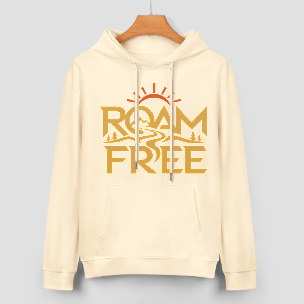 Light apricot Roam the Wild Graphic Hoodie - front view 3 of 4