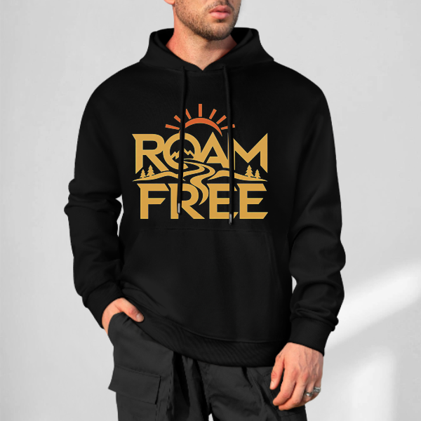 Black Roam the Wild Graphic Hoodie - front view 3 of 4