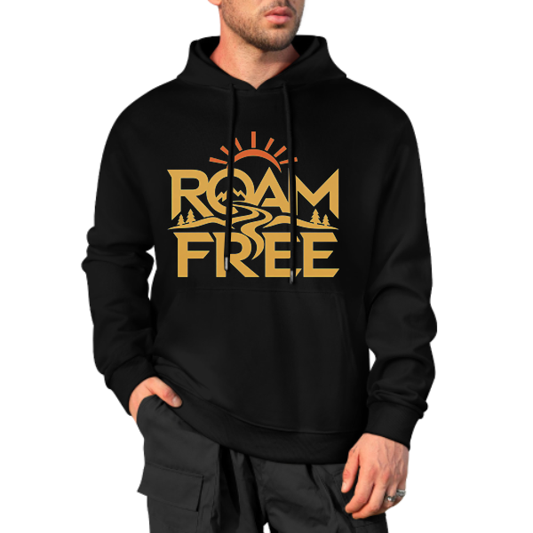 Black Roam the Wild Graphic Hoodie - front view 4 of 4