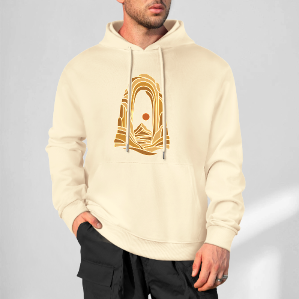 Light apricot Layered Rock Arch Hoodie - front view 2 of 4