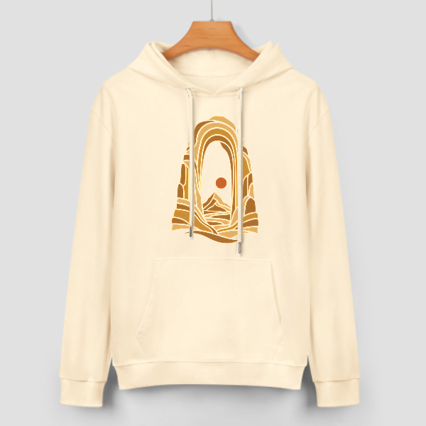 Light apricot Layered Rock Arch Hoodie - front view 3 of 4