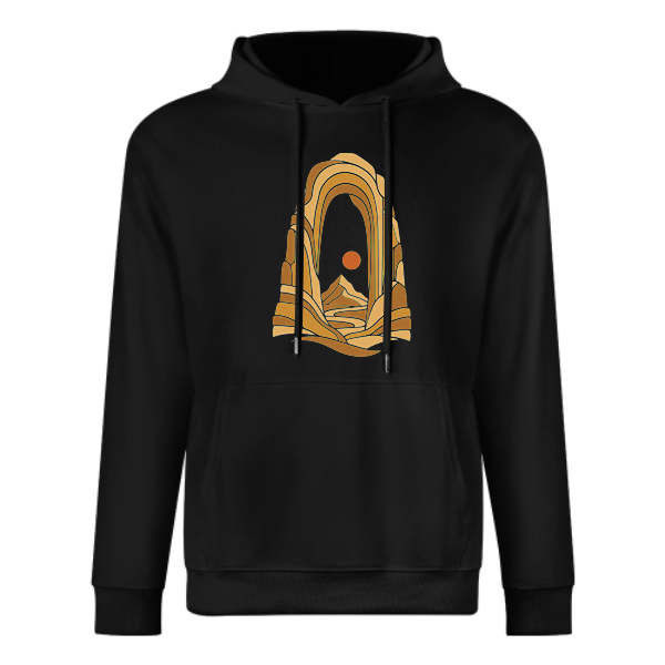 Black Layered Rock Arch Hoodie - front view 1 of 4