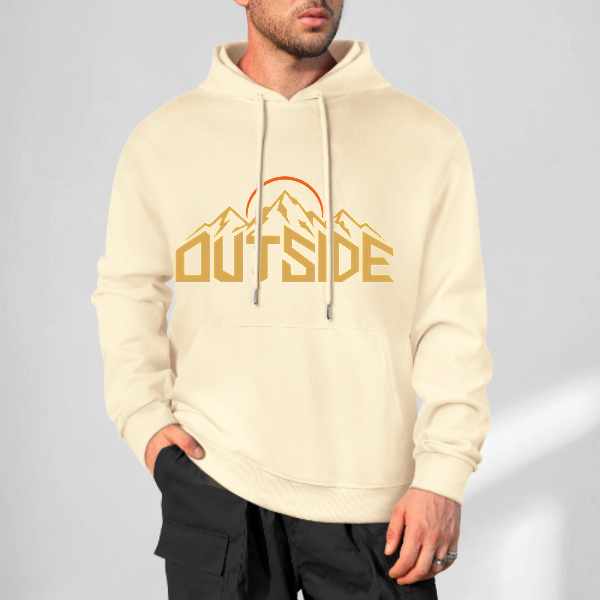 Light apricot Beyond the Mountain Graphic Hoodie - front view 2 of 4