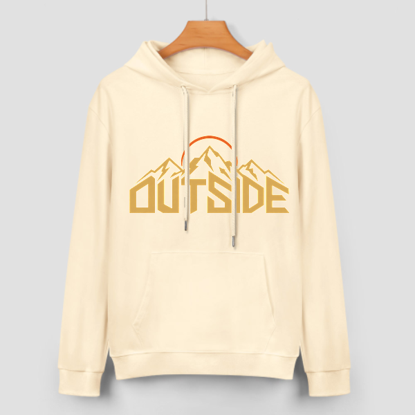 Light apricot Beyond the Mountain Graphic Hoodie - front view 3 of 4