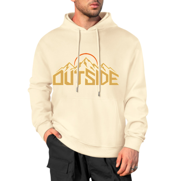 Light apricot Beyond the Mountain Graphic Hoodie - front view 4 of 4