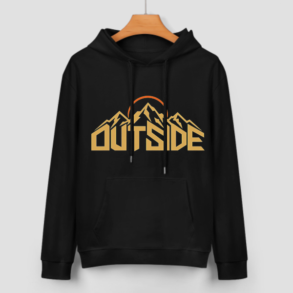 Black Beyond the Mountain Graphic Hoodie - front view 2 of 4