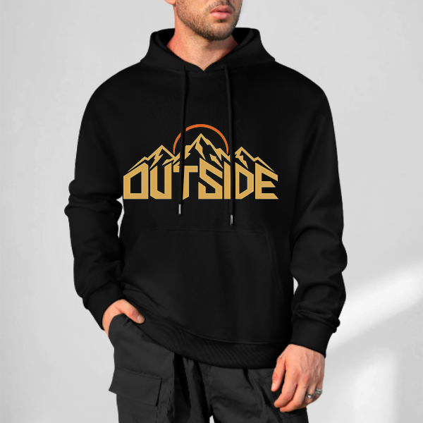 Black Beyond the Mountain Graphic Hoodie - front view 3 of 4