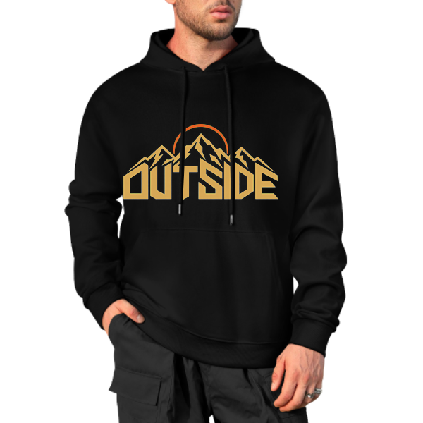 Black Beyond the Mountain Graphic Hoodie - front view 4 of 4