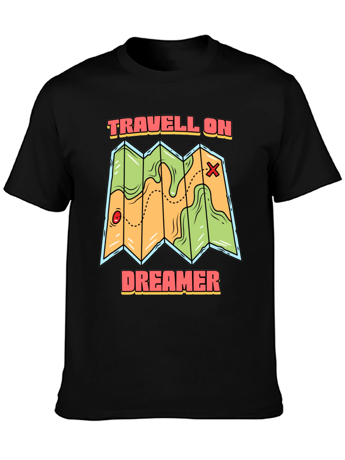 Travell On Dreamer Black T-Shirt