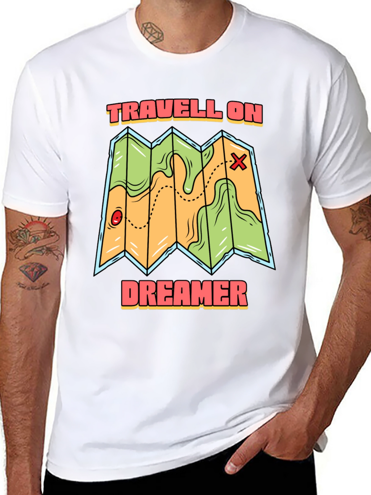 Travell On Dreamer Black T-Shirt